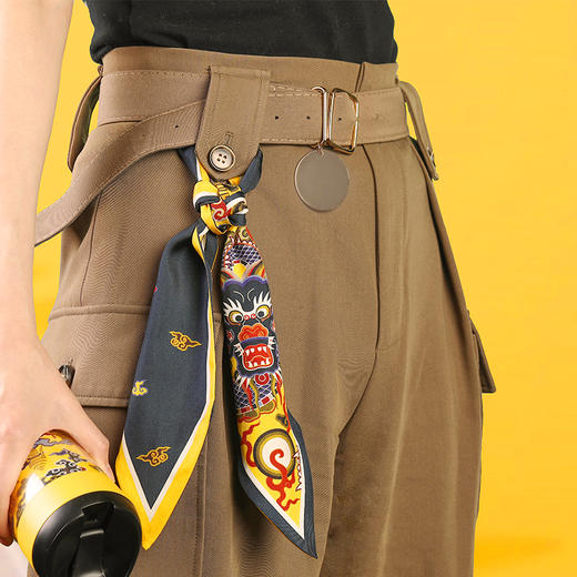 故宫角楼咖啡龙凤长款领巾丝巾 商品图1