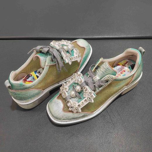 LFGJ 6423 时尚镂空透气水钻方扣平底女鞋 商品图11