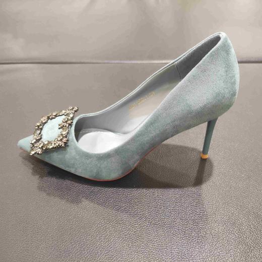 lfgj jeans bc905尖头水钻方扣细跟高跟女鞋 商品图1