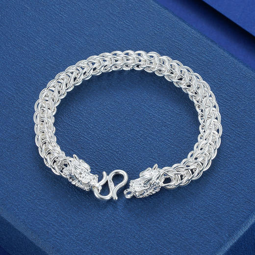 【双龙护主】S990银龙头手链【YHSL007】男士生肖2101 商品图5