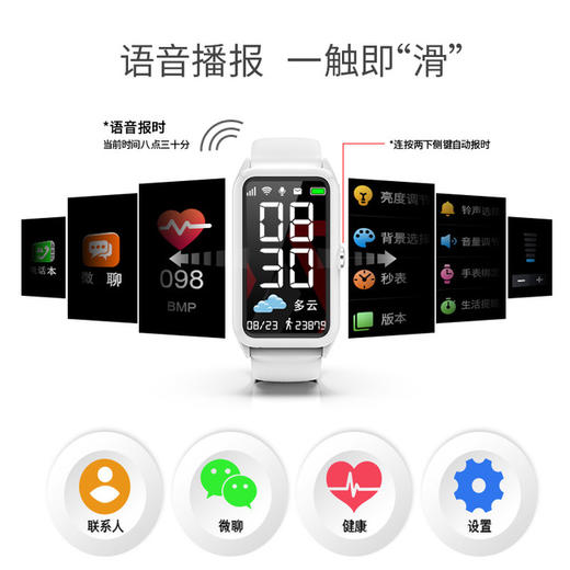 【智能手表】。老人智能手表 健康监测血压心率防跌倒报警2g定位通话手表 商品图2