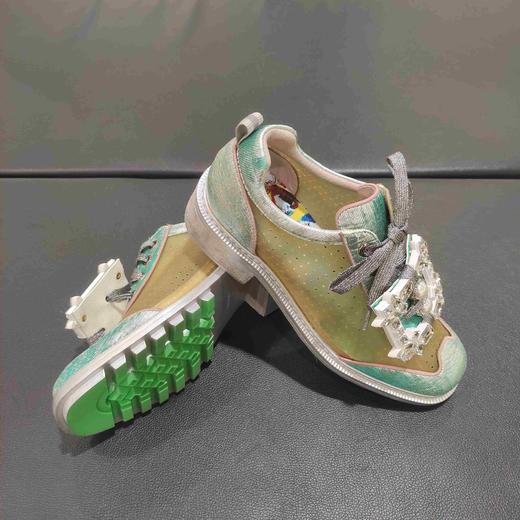 LFGJ 6423 时尚镂空透气水钻方扣平底女鞋 商品图8