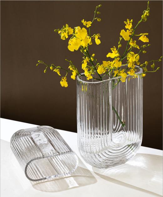 轻奢简约透明 U型玻璃花瓶-1005灰-1006灰 商品图3