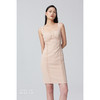 【丽比戴安娜】方领气眼绑带曲线设计吊带裸驼色修身连衣裙/0000693 商品缩略图2