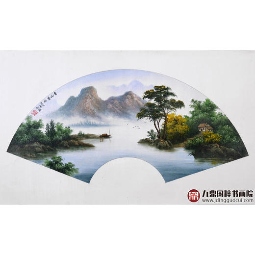 孔威《青山秀水》扇面 50*70cm 油画扇面作品 客厅/玄关挂画 商品图1