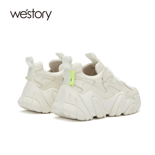 westory老爹鞋女2021春季新款小牛皮厚底增高运动鞋潮W21AM52811 商品图3