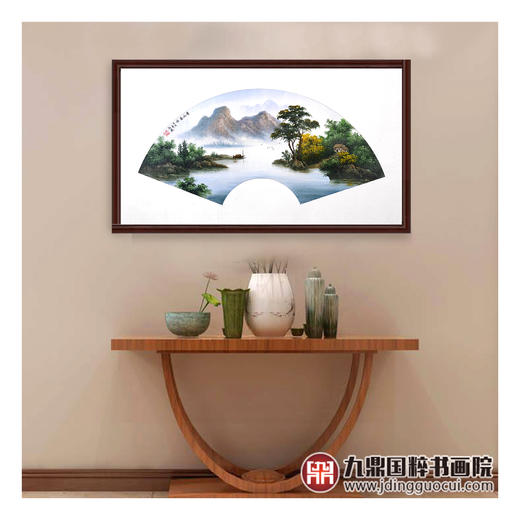 孔威《青山秀水》扇面 50*70cm 油画扇面作品 客厅/玄关挂画 商品图3