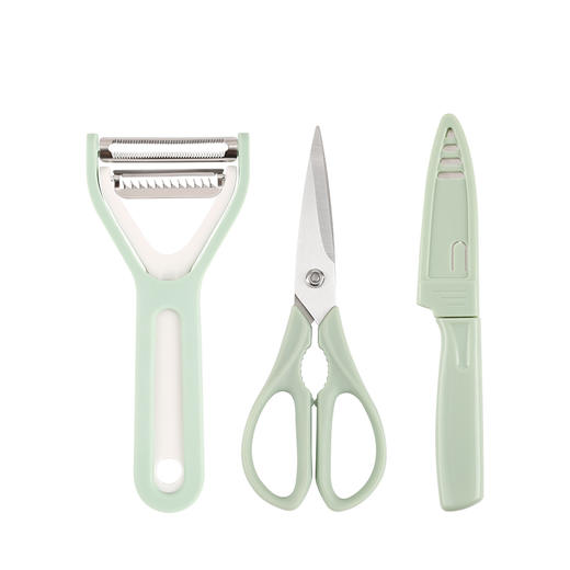 特恩斯北欧风厨房三件套多功能瓜刨剪刀水果刀削皮器厨用工具 商品图3