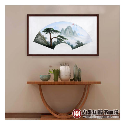 孔威《喜迎八方》扇面 50*70cm 刀笔油画扇面作品 客厅/玄关挂画 商品图3