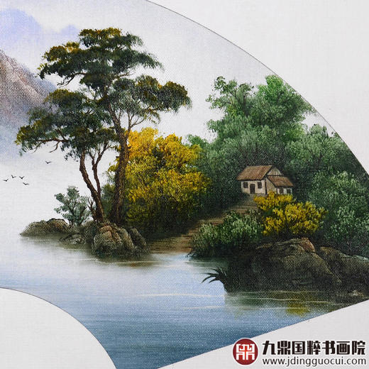 孔威《青山秀水》扇面 50*70cm 油画扇面作品 客厅/玄关挂画 商品图4