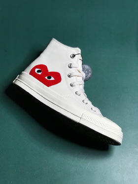 白色1970s 匡威川久保玲 play爱心联名