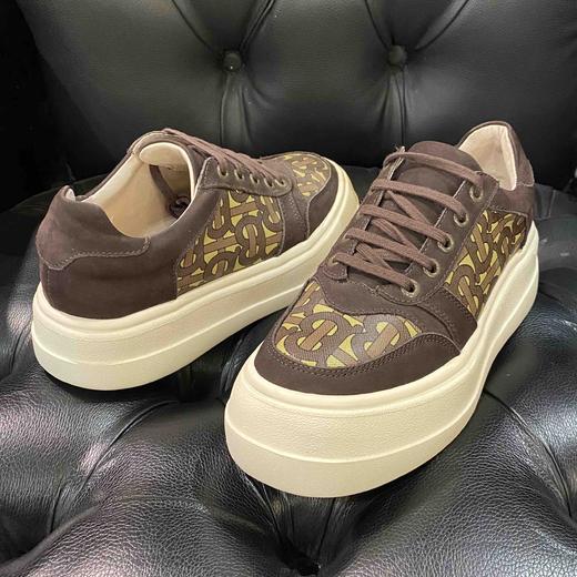 LFGJ 6116 真皮厚底休闲低帮单鞋百搭平底豹纹板鞋 商品图2