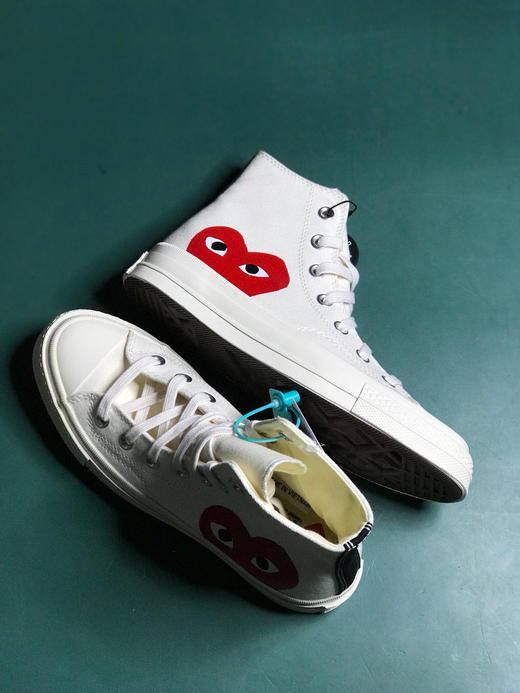 白色1970s 匡威川久保玲 play爱心联名 商品图3
