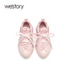 westory女鞋2021春季新款牛皮纯色厚底老爹鞋深口运动鞋52831 商品缩略图3