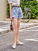 欧芮儿短款牛仔裤女2021春夏新款高腰显瘦卷边下摆时髦复古A字裤 商品缩略图1