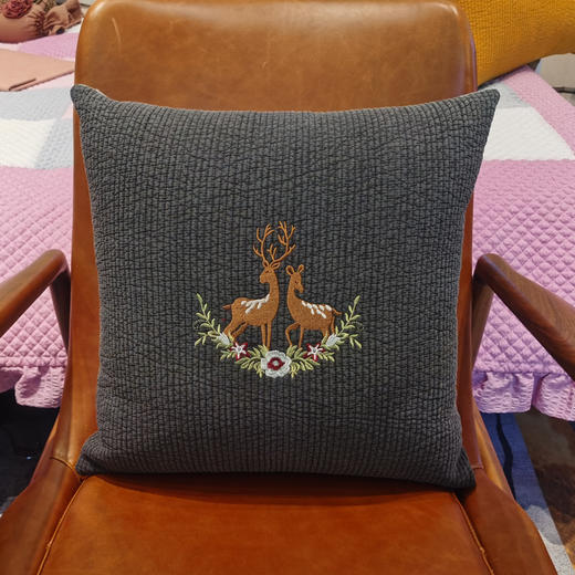 客厅沙发抱枕靠垫办公室护腰棉麻靠枕套正方形枕头 商品图3