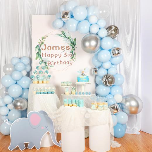 蓝色宝宝生日宴甜品台定制 商品图0