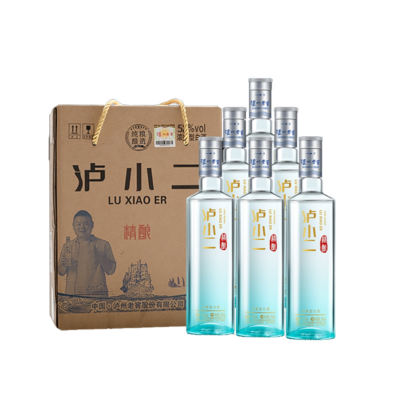 52度 泸小二精酿500ml*6 泸州老窖官方旗舰店