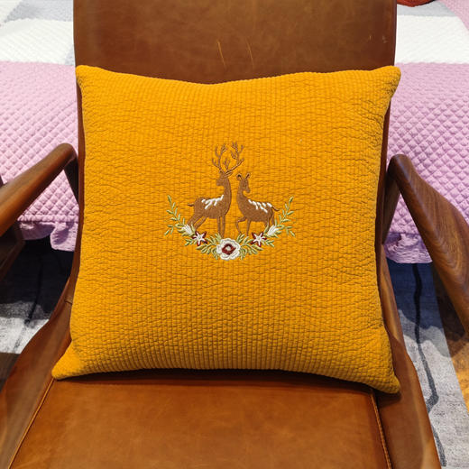 客厅沙发抱枕靠垫办公室护腰棉麻靠枕套正方形枕头 商品图5