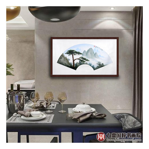 孔威《喜迎八方》扇面 50*70cm 刀笔油画扇面作品 客厅/玄关挂画 商品图2