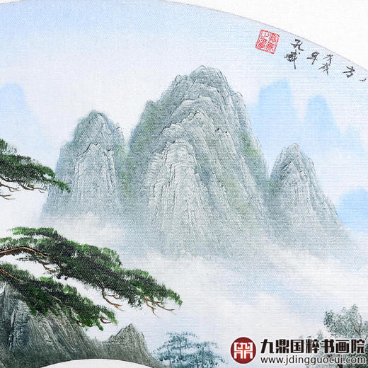 孔威《喜迎八方》扇面 50*70cm 刀笔油画扇面作品 客厅/玄关挂画 商品图5