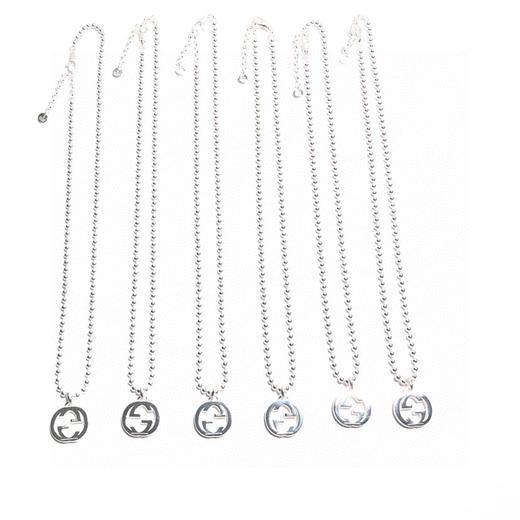 Gucci纯银 Interlocking G吊坠 珠串项链 中号 商品图4