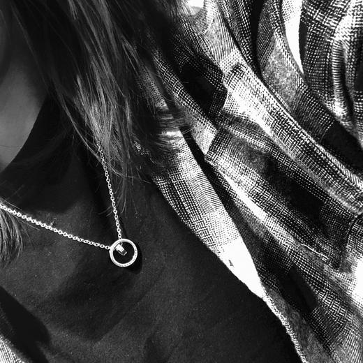 Guc*i  纯银双环圆圈项链 商品图8