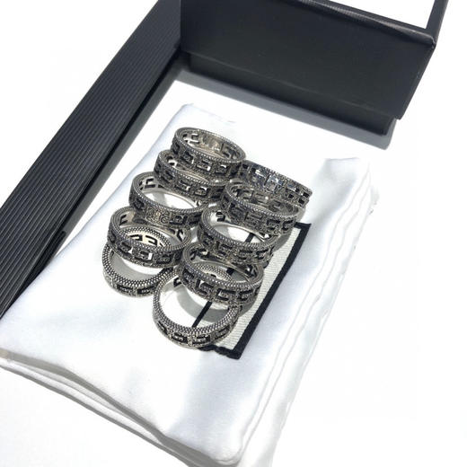 Gucci 方形G图案纯银戒指 商品图1