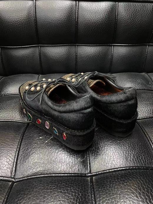 LFGJ 3836 设计师款编织马毛松糕底女鞋 商品图8