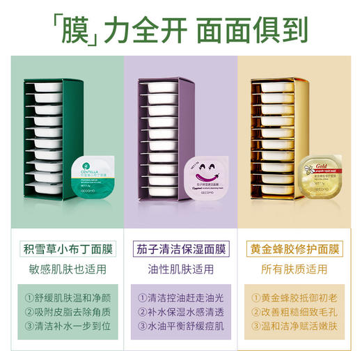 【多款式格蒙老虎小布丁面膜】清洁泥膜积雪草舒缓茄子面膜补水控油清洁毛孔 商品图3