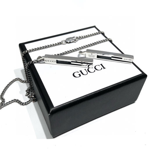 Gucci情侣G字竖长条吊坠牌 商品图3