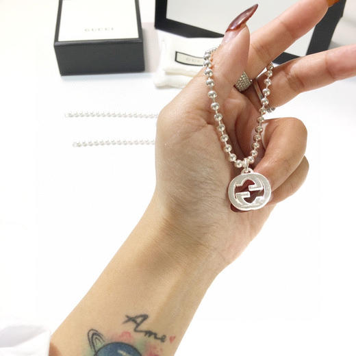 Gucci古奇 Interlocking系列 纯银手链 商品图1