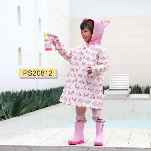韩版儿童雨衣男女童创意头像图案厚款防水雨衣PS20813/PS20816/PS20812 商品图2