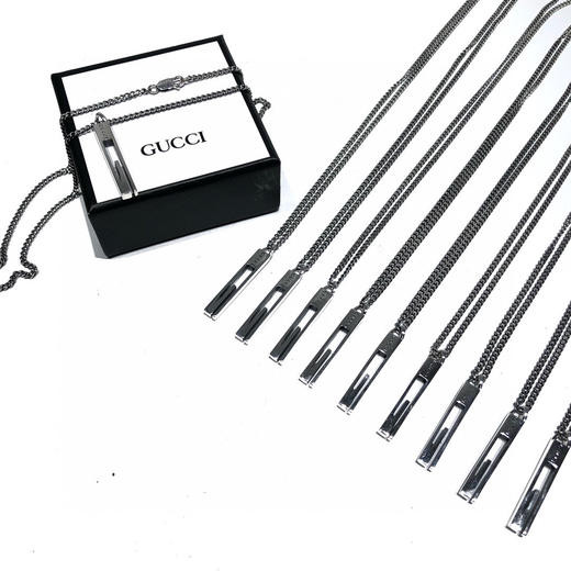 Gucci情侣G字竖长条吊坠牌 商品图5