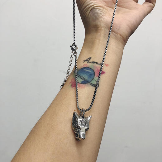 Gucci Anger Forest系列狼头银项链 商品图2