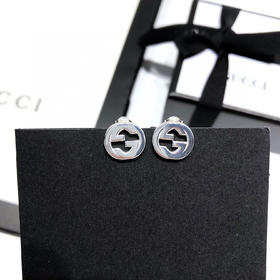 Gucci Interlocking G纯银耳环