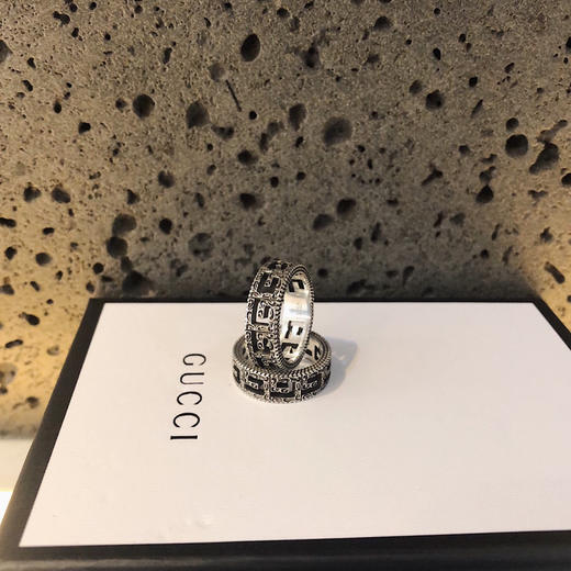 Gucci 方形G图案纯银戒指 商品图7