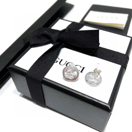Gucci Interlocking G纯银耳环 商品图2