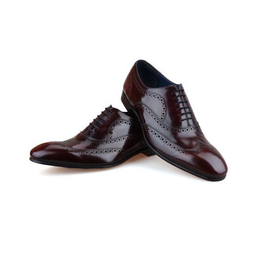 #断码特价44.5码#英国原产翼型雕花布洛克男士牛津正装鞋ARTHUR亚瑟王酒红色 商品图6