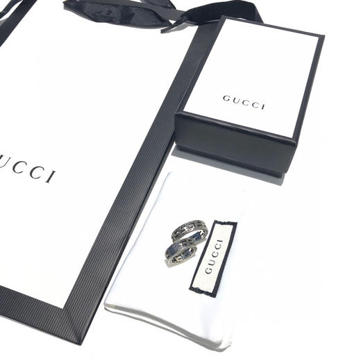 Gucci 方形G图案纯银戒指 商品图2