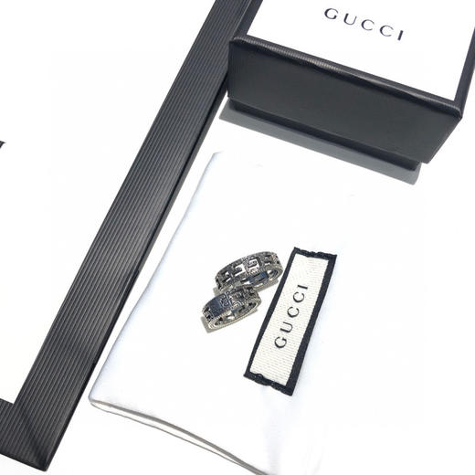 Gucci 方形G图案纯银戒指 商品图3