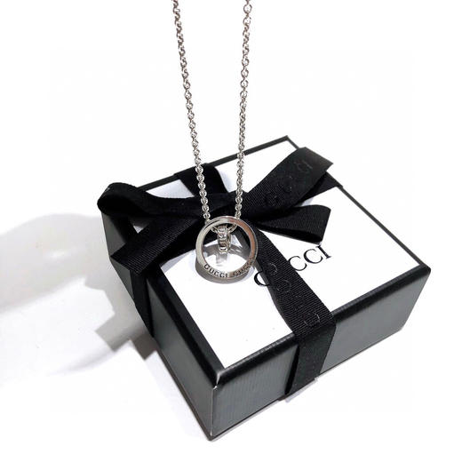 Guc*i  纯银双环圆圈项链 商品图4