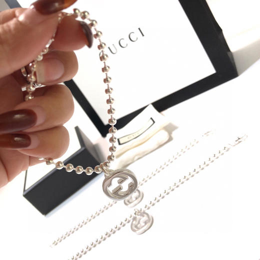 Gucci古奇 Interlocking系列 纯银手链 商品图3