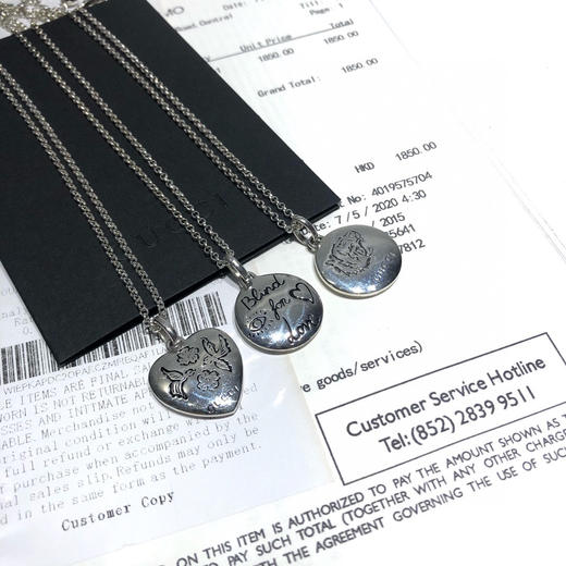 Gucci 花鸟系列 Blind for love 纯银爱心/虎头/花鸟全系列项链 商品图2