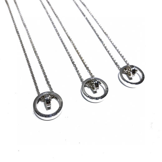 Guc*i  纯银双环圆圈项链 商品图3