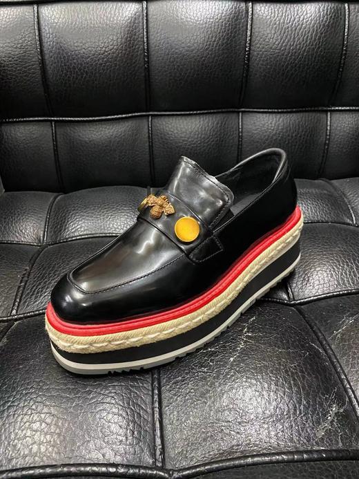 LFGJ 6102 真皮系带方头厚底英伦风女鞋 商品图0