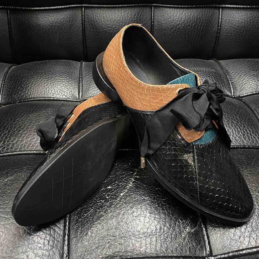 LFGJ 1128中性平底拼色系带单鞋 商品图4