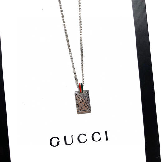 Guc *i 格纹珐琅方牌项链 商品图2