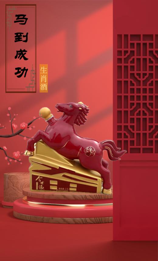 52度2.5L今世缘十二生肖奋马珍藏纪念酒 商品图0