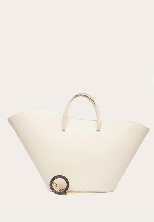 Little Liffner 栗棕色/灰褐色/米白色大号牛皮郁金香型手提包 商品图10